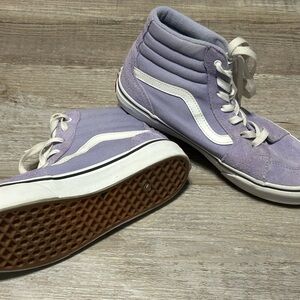Vans Purple and White High-Top Sneakers